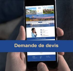 Ecran de téléphone avec vue sur le site de ERI Diagnostics, diagnostiqueur immobiler à bordeaux